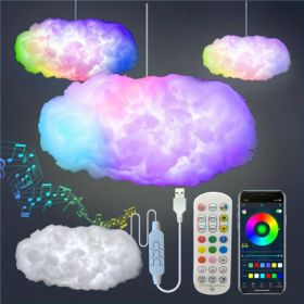 3D Big Cloud Light Kit, Music Sync RGB Multicolor Changing Strip Lights DIY Decorations Cloud Light Lamp For Gaming Room Home Bedroom Party Decor -1Pa