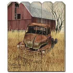 "Granddads Old Truck" by Billy Jacobs, Printed Wall Art on a Wood Picket Fence