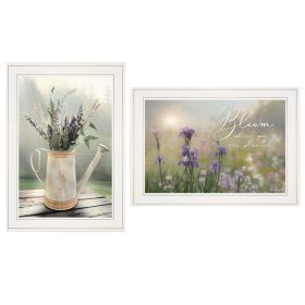 "Bloom Where You are Planted" 2-Piece Vignette by Artisan Lori Deiter, Ready to Hang Framed Print, White Frame
