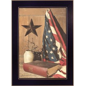 "God and Country" By Billy Jacobs, Printed Wall Art, Ready To Hang Framed Poster, Black Frame
