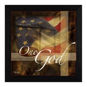 "One Nation Under God" By Marla Rae, Printed Wall Art, Ready To Hang Framed Poster, Black Frame