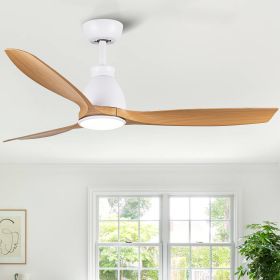 52 in.Outdoor/Indoor Integrated LED Natural Imitation  Modern Ceiling Fan with Lights and Remote Control