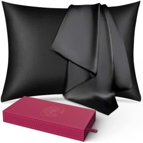 Silk Pillowcase for Hair and Skin 1 Pack, 100% Mulberry Silk & Natural Wood Pulp Fiber Double-Sided Design, Silk Pillow Covers with Hidden Zipper (kin