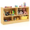 Kids 2-Shelf Bookcase 5-Cube Wood Toy Storage Cabinet Organizer