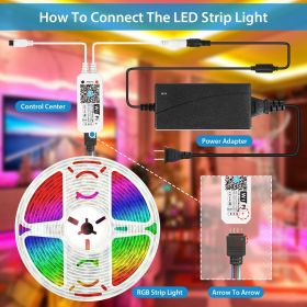 16.4FT 300 LEDs SMD5050 RGB Color Changing WiFi Smart LED Light Strip Work with Alexa Google Assistant Sync
