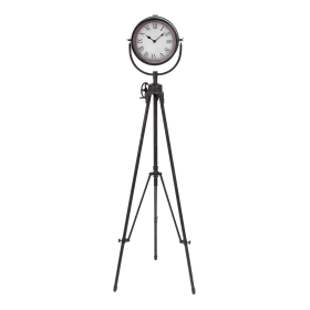 DecMode 57" Black Metal Tall Tripod Clock