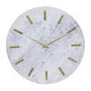 CosmoLiving by Cosmopolitan 20" White Marble Wall Clock with Gold Accents