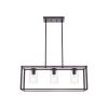 Contemporary Chandeliers Black 3 Light Modern Dining Room Lighting Fixtures Hanging, Kitchen Island Cage Linear Pendant Lights Farmhouse Flush Mount C