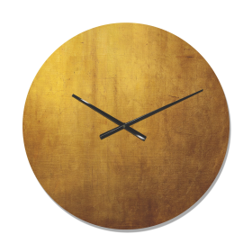 Designart 'Plain Gold Texture ' Modern Wood Wall Clock