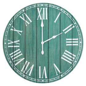 Elegant Designs Rustic Coastal Wood Plank 23 in. Large Wall Clock