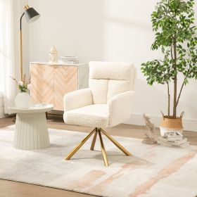 Off White Cashmere Contemporary High-Back Upholstered Swivel Accent Chair