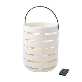 Better Homes & Gardens Large Delicate Ivory Battery Operated Outdoor Ceramic Lantern with Removable LED Candle by Dave & Jenny Marrs