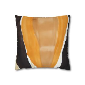 Decorative Throw Pillow Covers With Zipper - Set Of 2, Golden Yellow Brown Abstract Pattern