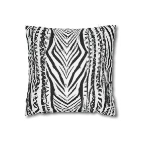 Decorative Throw Pillow Covers With Zipper - Set Of 2, Native Black And White Abstract Pattern
