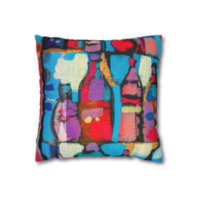 Decorative Throw Pillow Covers With Zipper - Set Of 2, Sutileza Smooth Colorful Abstract Print