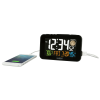 La Crosse Technology Corded Electric LED Black Atomic Alarm Clock with USB Charging Port, 617-1485B