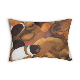 Decorative Lumbar Throw Pillow - Brown White Stone Pattern