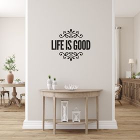 Decor - Life Is Good Removable Vinyl Wall Decal, Easy Peel And Stick Wall Art