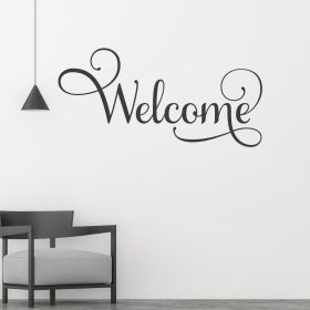Decor - Welcome Removable Vinyl Wall Decal, Easy Peel And Stick Wall Art