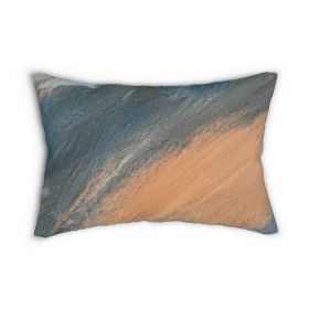 Decorative Lumbar Throw Pillow - Abstract Blue Orange Grey Pattern