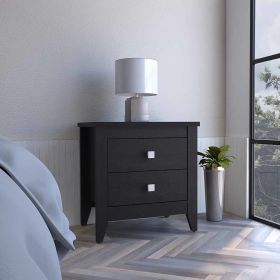 Nightstand More, Two Shelves, Four Legs, Black Wengue Finish