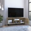 Tv Stand for TV´s up 43" Three Open Shelves Fredericia, One Cabinet, Light Oak Finish