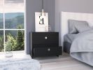 Nightstand Dreams, Two Drawers, Black Wengue Finish