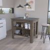 Kitchen Island Dozza, Three Shelves, Dark Brown / Onyx Finish