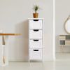 White Bathroom Storage Cabinet, Freestanding Cabinet with Drawers