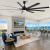 84 In. Indoor Modern Industrial Aluminum Blade Ceiling Fan With LED Light and Remote Control