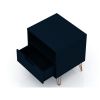 Manhattan Comfort Rockefeller 1.0 Mid-Century- Modern Nightstand with 1-Drawer in Tatiana Midnight Blue