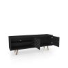 Manhattan Comfort Liberty 62.99" Mid-Century Modern TV Stand with 3 Shelves and 2 Doors in Black