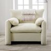 Modern Style Chenille Oversized Armchair Accent Chair Single Sofa Lounge Chair 38.6'' W for Living Room, Bedroom,Cream