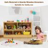 Kids 2-Shelf Bookcase 5-Cube Wood Toy Storage Cabinet Organizer