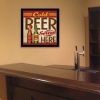 "Cold Beer Served Here" By Mollie B., Printed Wall Art, Ready To Hang Framed Poster, Black Frame