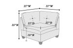 Modular Living Room Furniture Corner Wedge Ash Chenille Fabric 1pc Cushion Wedge Sofa Couch Exposed Wooden base