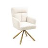 Off White Cashmere Contemporary High-Back Upholstered Swivel Accent Chair