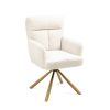 Off White Cashmere Contemporary High-Back Upholstered Swivel Accent Chair