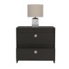 Nightstand Dreams, Two Drawers, Black Wengue Finish