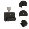 Nightstand Dreams, Two Drawers, Black Wengue Finish