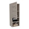 DEPOT E-SHOP Savona Medicine Single Door Cabinet, Two Interior Shelves, Two External Shelves, Light Gray