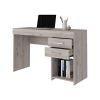 Computer Desk Limestone, Two Drawers, Light Gray Finish