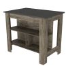 Kitchen Island Dozza, Three Shelves, Dark Brown / Onyx Finish