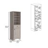 Linen Cabinet Burnedt, One Drawer, One Cabinet, Multiple Shelves, Light Gray Finish