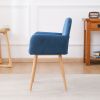 Velet Upholstered Side Dining Chair with Metal Leg(Blue velet+Beech Wooden Printing Leg),KD backrest