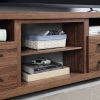 Manhattan Comfort Richmond 60" TV Stand with 2 Drawers and 4 Shelves in Brown