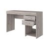 Computer Desk Limestone, Two Drawers, Light Gray Finish