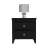 Nightstand More, Two Shelves, Four Legs, Black Wengue Finish