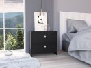 Nightstand Dreams, Two Drawers, Black Wengue Finish