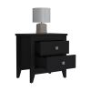 Nightstand More, Two Shelves, Four Legs, Black Wengue Finish